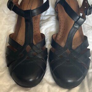 Aubrey Sandal Black Rockport Cobb Hill 9.5 Leather arch support comfort